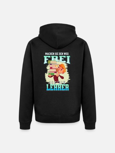 Lehrer im Stress - Unisex Premium Bio Zip Hoodie - Schwarz