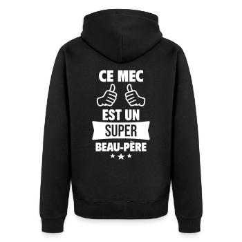 Ce mec est un super beau père cadeau beau-père - Veste à capuche bio Premium Unisexe - noir - Dos - Nico (187cm)