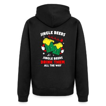 Santa Clause Beers - Unisex Premium Organic Zip Hoodie - black - Back - Nico (187cm)