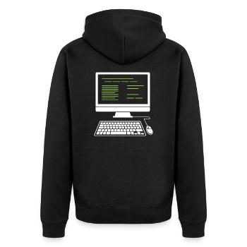 Ordinateur PC - Veste à capuche bio Premium Unisexe - noir - Dos - Nico (187cm)