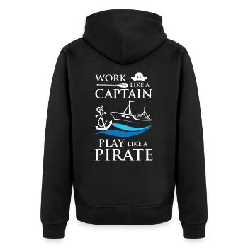 Captain Pirates - Unisex Premium Bio Zip Hoodie - Schwarz - Hinten - Nico (187cm)