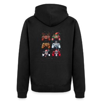 Gamer Gaming Gamer Gamepad Joystick Console - Unisex Premium Organic Zip Hoodie - black - Back - Nico (187cm)