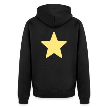 Yellow star to design - Unisex Premium Organic Zip Hoodie - black - Back - Nico (187cm)