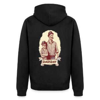 Father's Day Dad Retro Vintage Design - Unisex Premium Organic Zip Hoodie - black - Back - Nico (187cm)