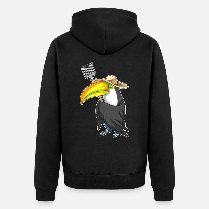 Toucan Farmer Rake - Veste à capuche bio Premium Unisexe - noir
