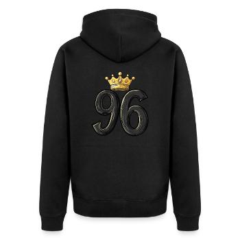 96 Nombre Couronne - Veste à capuche bio Premium Unisexe - noir - Dos - Nico (187cm)