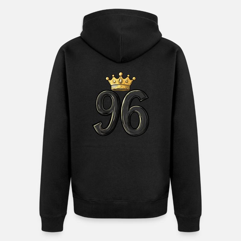 96 Nombre Couronne - Veste à capuche bio Premium Unisexe - noir