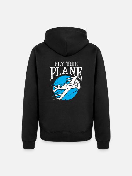 Fly The Plane - Unisex Premium Organic Zip Hoodie - black