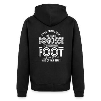Cadeau bogosse Football joueur de foot - Veste à capuche bio Premium Unisexe - noir - Dos - Nico (187cm)