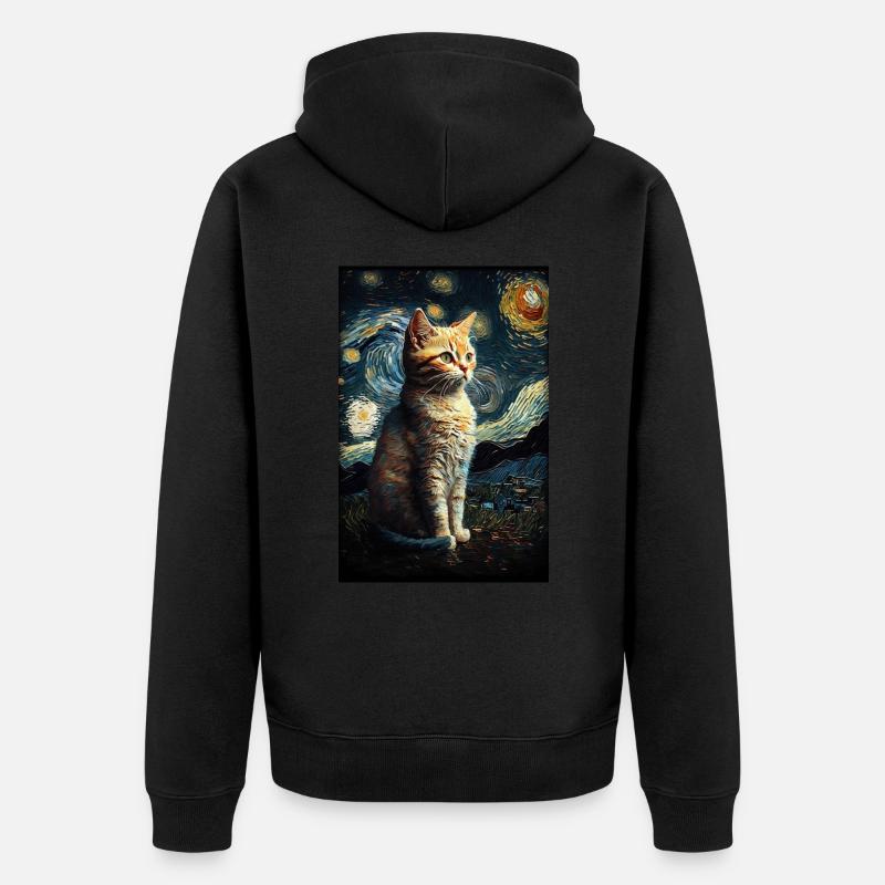 Chat - Veste à capuche bio Premium Unisexe - noir