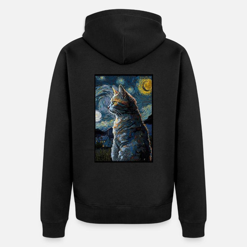 Chat - Veste à capuche bio Premium Unisexe - noir