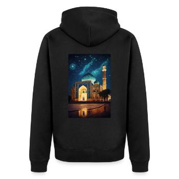Mosquée d’Ouzbékistan - Veste à capuche bio Premium Unisexe - noir - Dos - Nico (187cm)