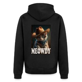 Chat Meowdy - Veste à capuche bio Premium Unisexe - noir - Dos - Nico (187cm)