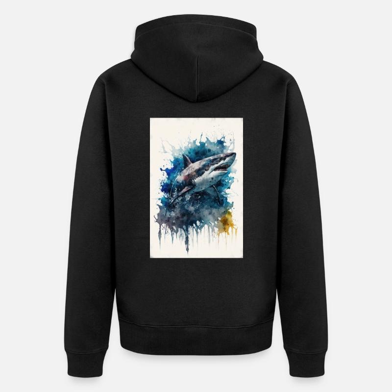 Requin - Veste à capuche bio Premium Unisexe - noir