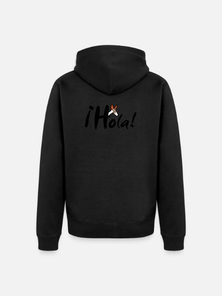 Hola Podenco - Unisex Premium Bio Zip Hoodie - Schwarz