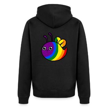 Schwule Biene LGBT Gay Pride - Unisex Premium Bio Zip Hoodie - Schwarz - Hinten - Nico (187cm)