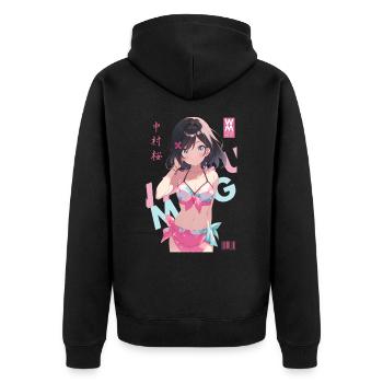 Waifu Mag n° 01 - Sakura Nakamura - Veste à capuche bio Premium Unisexe - noir - Dos - Nico (187cm)