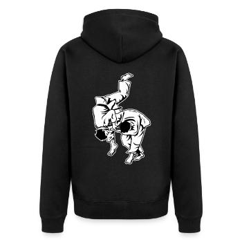 T-Shirt Judo Waza - Idée cadeau Judoka Cool - Veste à capuche bio Premium Unisexe - noir - Dos - Nico (187cm)