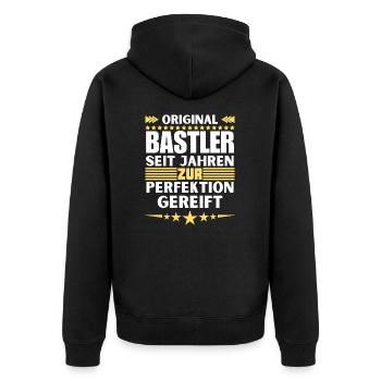 Des artisans mûris à la perfection - Veste à capuche bio Premium Unisexe - noir - Dos - Nico (187cm)