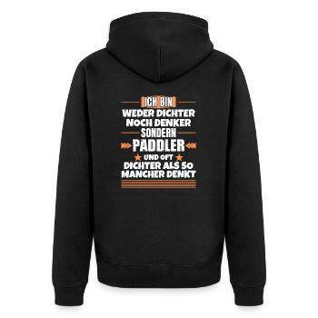 Ni poètes, ni penseurs, mais pagayeurs - Veste à capuche bio Premium Unisexe - noir - Dos - Nico (187cm)