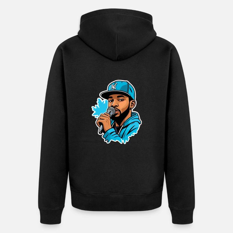 MC avec micro - Veste à capuche bio Premium Unisexe - noir