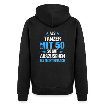 À 50 ans, beau danseur - Veste à capuche bio Premium Unisexe - noir - Dos - Nico (187cm)
