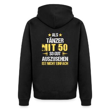 À 50 ans, beau danseur - Veste à capuche bio Premium Unisexe - noir - Dos - Nico (187cm)