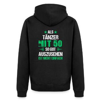 Belle danseuse à 50 ans - Veste à capuche bio Premium Unisexe - noir - Dos - Nico (187cm)