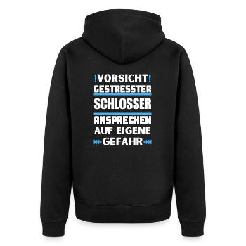 Ne parlez pas à des serruriers stressés ! - Veste à capuche bio Premium Unisexe - noir - Dos - Nico (187cm)