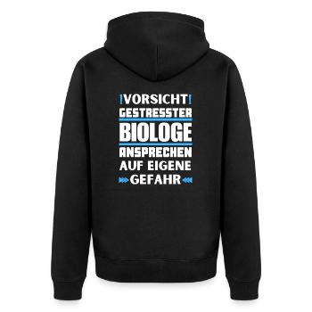 Ne parlez pas à un biologiste stressé ! - Veste à capuche bio Premium Unisexe - noir - Dos - Nico (187cm)