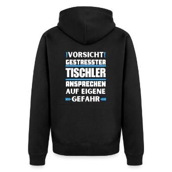 Ne parlez pas à des menuisiers stressés ! - Veste à capuche bio Premium Unisexe - noir - Dos - Nico (187cm)
