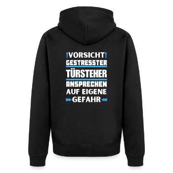 Ne parlez pas à un videur stressé ! - Veste à capuche bio Premium Unisexe - noir - Dos - Nico (187cm)