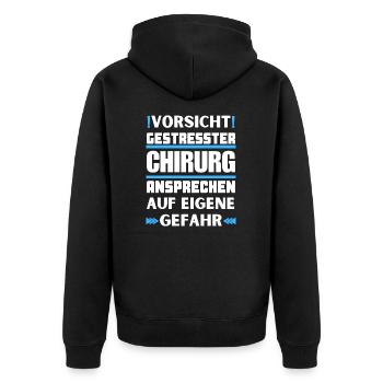 Ne parlez pas à un chirurgien stressé ! - Veste à capuche bio Premium Unisexe - noir - Dos - Nico (187cm)