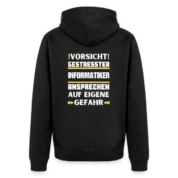 Ne parlez pas à un informaticien stressé ! - Veste à capuche bio Premium Unisexe - noir - Dos - Nico (187cm)