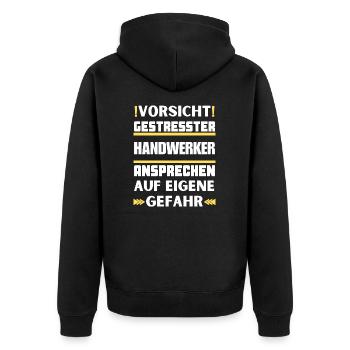 Ne parlez pas à un artisan stressé ! - Veste à capuche bio Premium Unisexe - noir - Dos - Nico (187cm)