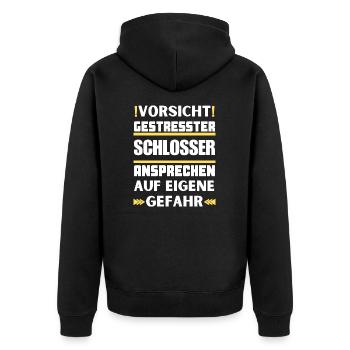 Ne parlez pas à des serruriers stressés ! - Veste à capuche bio Premium Unisexe - noir - Dos - Nico (187cm)