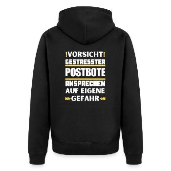 Ne parlez pas à un facteur stressé ! - Veste à capuche bio Premium Unisexe - noir - Dos - Nico (187cm)