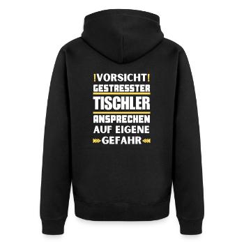 Ne parlez pas à des menuisiers stressés ! - Veste à capuche bio Premium Unisexe - noir - Dos - Nico (187cm)
