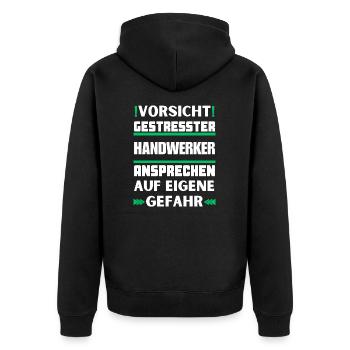 Ne parlez pas à un artisan stressé ! - Veste à capuche bio Premium Unisexe - noir - Dos - Nico (187cm)