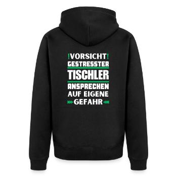 Ne parlez pas à des menuisiers stressés ! - Veste à capuche bio Premium Unisexe - noir - Dos - Nico (187cm)