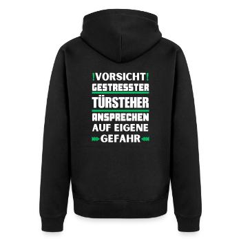 Ne parlez pas à un videur stressé ! - Veste à capuche bio Premium Unisexe - noir - Dos - Nico (187cm)