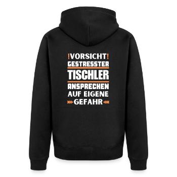 Ne parlez pas à des menuisiers stressés ! - Veste à capuche bio Premium Unisexe - noir - Dos - Nico (187cm)