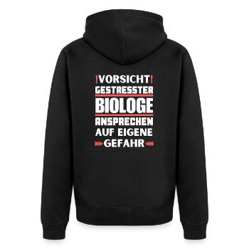 Ne parlez pas à un biologiste stressé ! - Veste à capuche bio Premium Unisexe - noir - Dos - Nico (187cm)