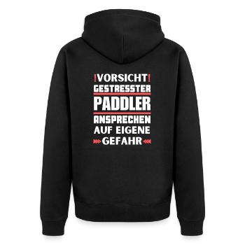 Ne parlez pas à des pagayeurs stressés ! - Veste à capuche bio Premium Unisexe - noir - Dos - Nico (187cm)