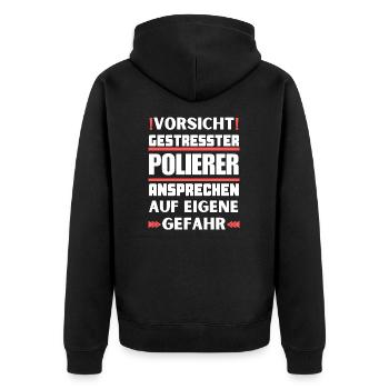 Ne parlez pas à des polisseurs stressés ! - Veste à capuche bio Premium Unisexe - noir - Dos - Nico (187cm)