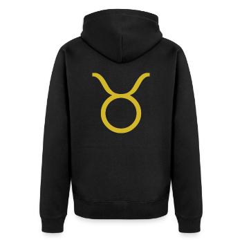 Signe du zodiaque Taureau, design exclusif de t-shirt - Veste à capuche bio Premium Unisexe - noir - Dos - Nico (187cm)