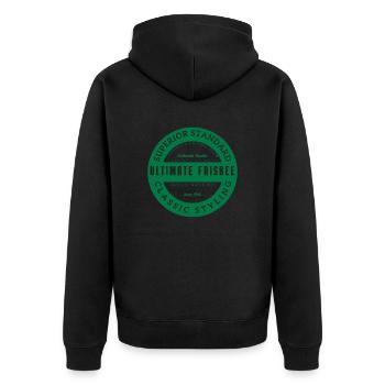 Ulti 11 Authentic - Unisex Premium Organic Zip Hoodie - black - Back - Nico (187cm)