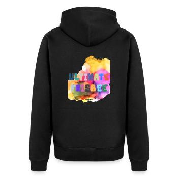 3 Ultimate Flame - Unisex Premium Organic Zip Hoodie - black - Back - Nico (187cm)