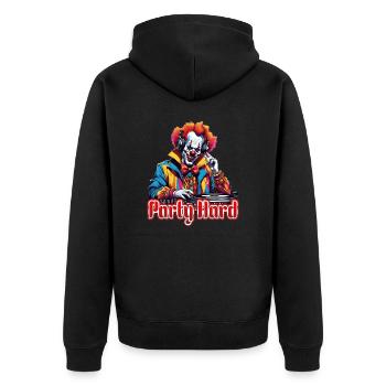 Party Hard - Unisex Premium Bio Zip Hoodie - Schwarz - Hinten - Nico (187cm)