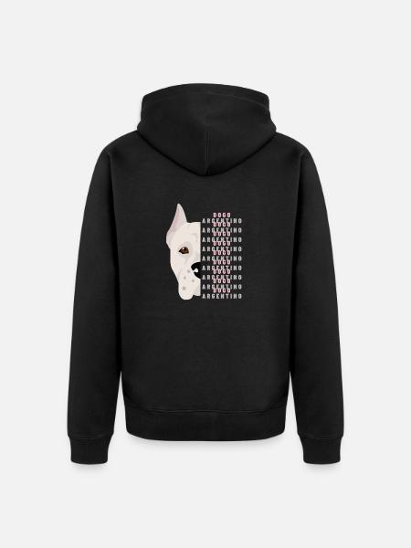 dogo argentino - Unisex Premium Organic Zip Hoodie - black